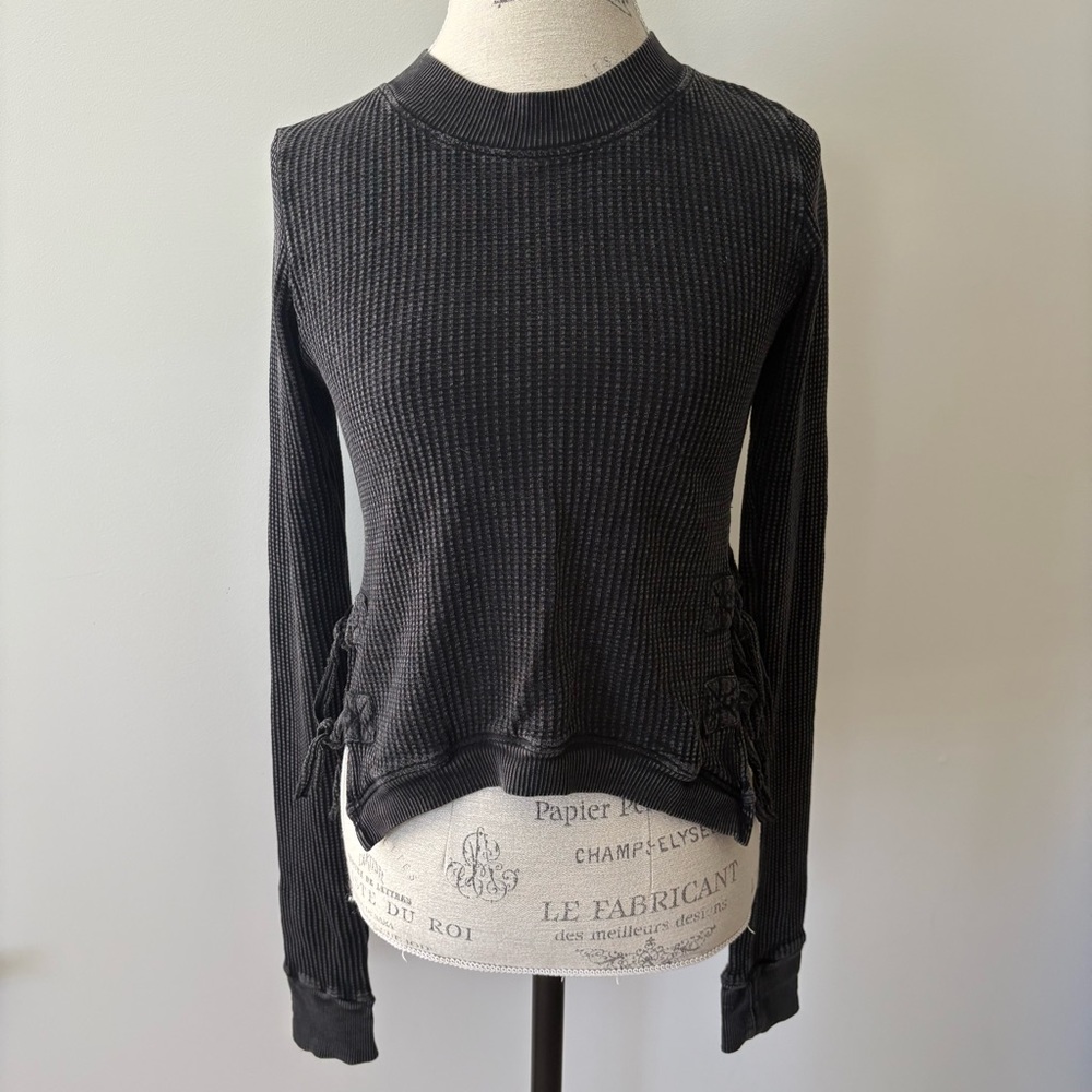 Free People Waffle Knit Thermal Top